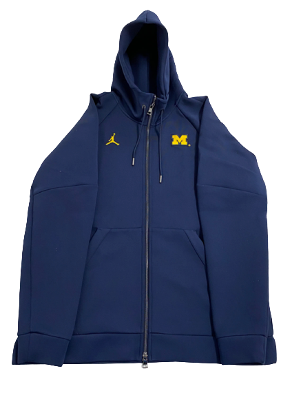 Will Hart Michigan Football Team Exclusive Premium Travel Jacket with Metal Zippers (Size L)