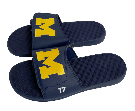 Will Hart Michigan Football Team Issued Slides with Number on Side (Size 13)