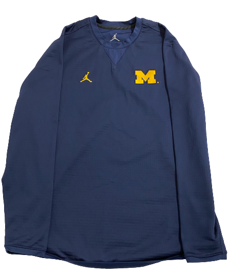 Naz Hillmon Michigan Basketball Team Issued Waffle-Style Pullover (Size M)