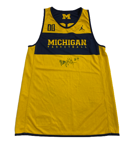 Naz Hillmon Michigan Basketball SIGNED PRACTICE WORN Reversible Jersey (Size Women&
