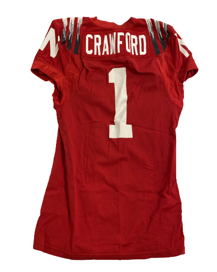 Decoldest Crawford Nebraska Football Practice Worn Jersey (Size M)