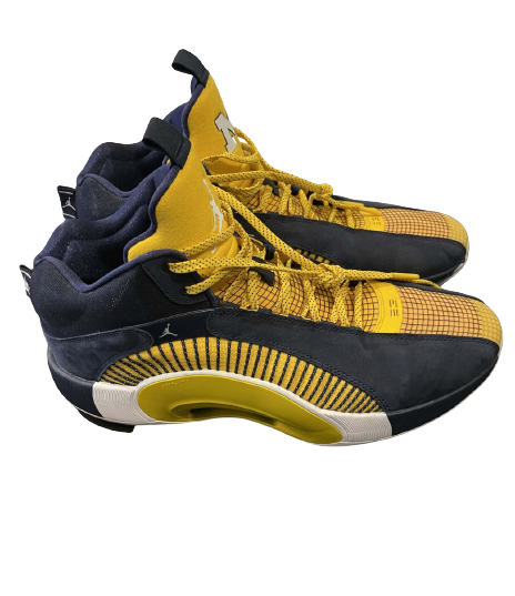 Michigan Basketball Player Exclusive Air Jordan 35 Shoes (Size 15)