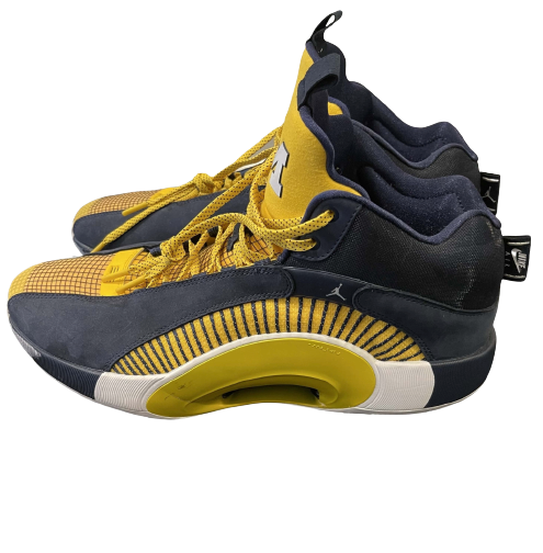 Michigan Basketball Player Exclusive Air Jordan 35 Shoes (Size 15)
