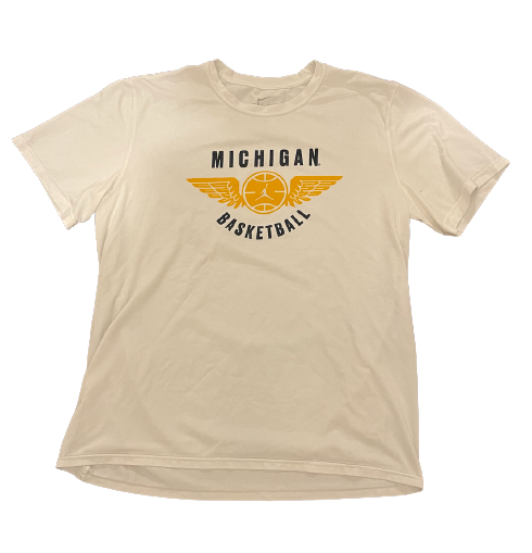 Michigan Basketball Team Issued Jordan Workout Shirt (Size L)