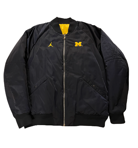 Shea Patterson Michigan Football Player-Exclusive Jordan Reversible Bomber Jacket with Player Tag (Size L) - RARE!