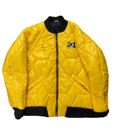Shea Patterson Michigan Football Player-Exclusive Jordan Reversible Bomber Jacket with Player Tag (Size L) - RARE!