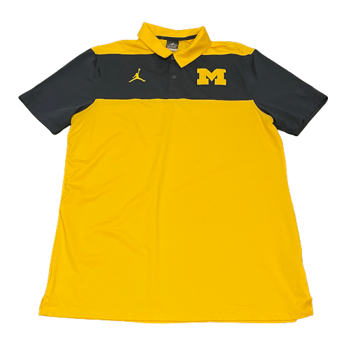 Michigan Basketball Team Issued Jordan Travel Polo Shirt (Size M)