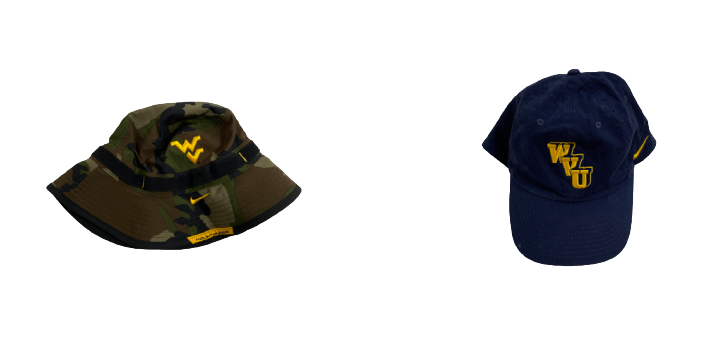 Jordan White West Virginia Football Team-Issued Bucket Hat (Size L/XL) & Adjustable Hat