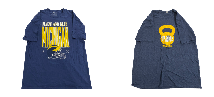 Erick All Michigan Football Set of (2) T-Shirts (Size XL & XXL)