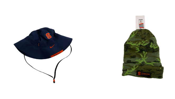 Carlos Vettorello Syracuse Football Team-Issued Set of (2) Hats - Bucket Hat and Camo Beanie Hat