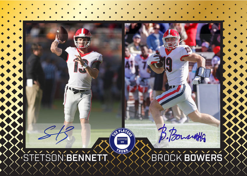 Stetson Bennett & Brock Bowers Dual SIGNED Limited Gold Variation 1st Edition 2022 Trading Card (