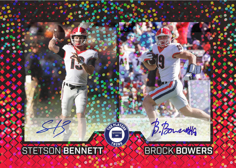 Stetson Bennett & Brock Bowers Dual SIGNED 1 of 1 Trading Card *RARE* Color Match (