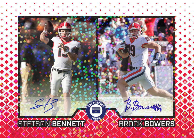 Stetson Bennett & Brock Bowers Dual SIGNED 1 of 1 Trading Card (