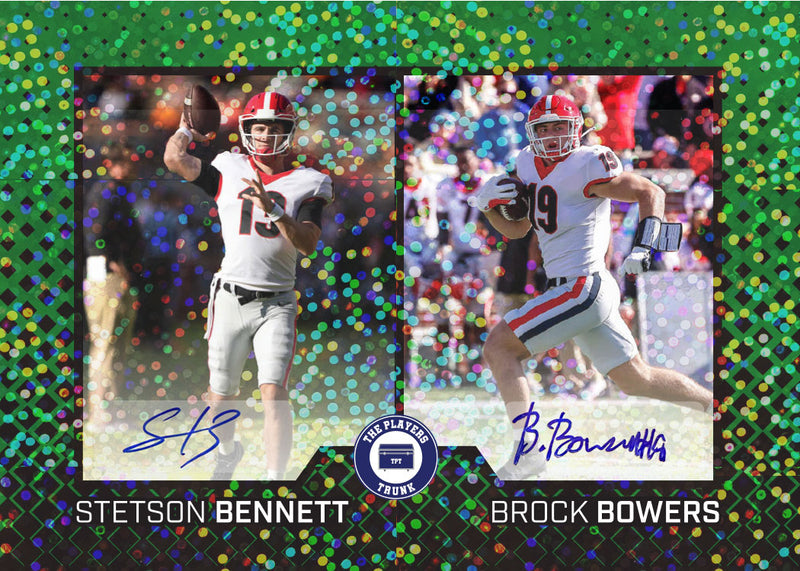 Stetson Bennett & Brock Bowers Dual SIGNED 1 of 1 Trading Card (