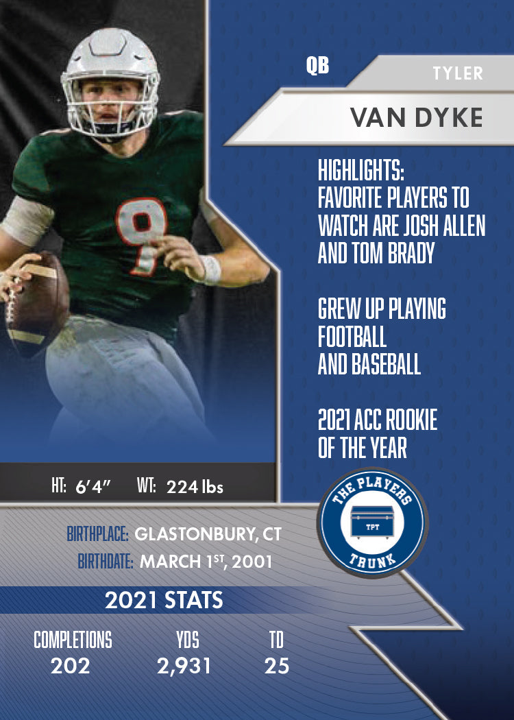 Tyler Van Dyke SIGNED 1st Edition 2022 Trading Card *RARE* Color Match (