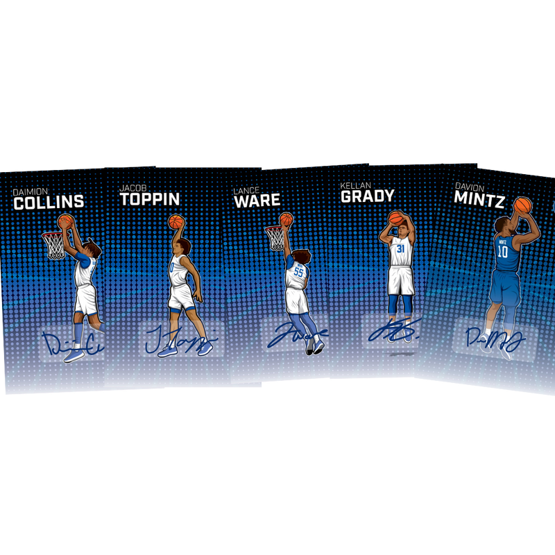 Collins/Toppin/Ware/Grady/Mintz 2022 Edition (5) Card BLUE Variation Trading Card Bundle
