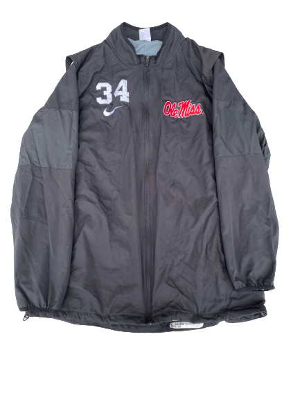 Shawn Curtis Ole Miss Football Nike Zip-Up Jacket With Number (Size XL)(Received from Qaadir Sheppard)