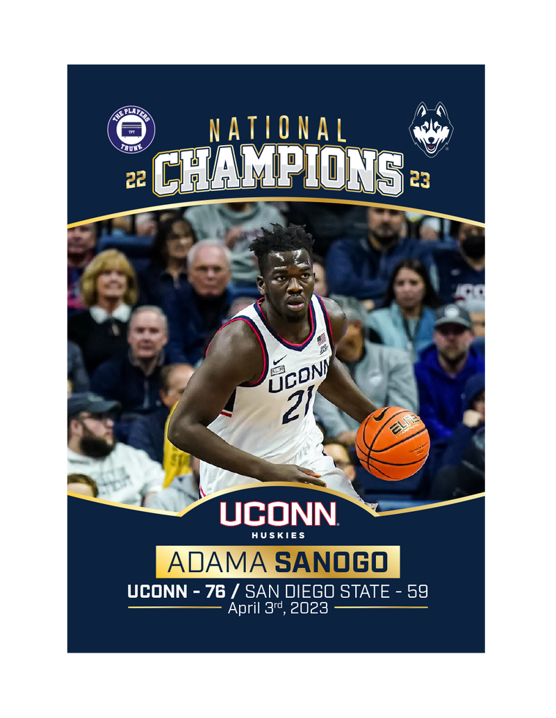 Adama Sanogo UCONN Basketball "National Champions" Trading Card (