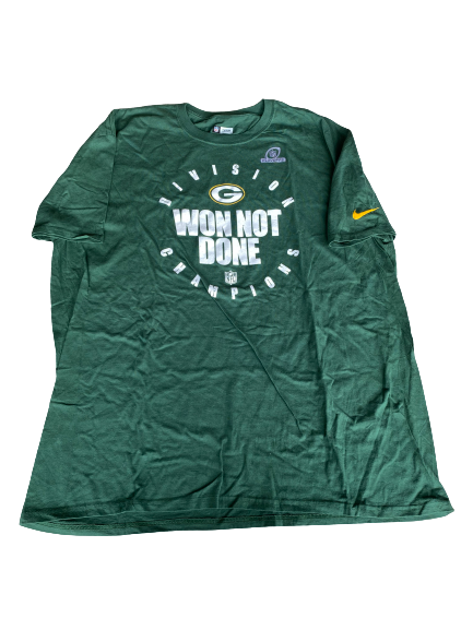 Jake Hanson Green Bay Packers Official Team "Won Not Done" Division Champions Shirt (Size 3XL)