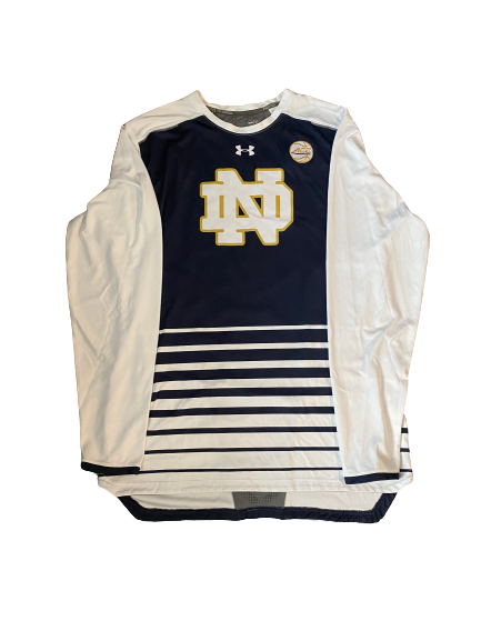 John Mooney Notre Dame Pre-Game Long Sleeve Warm-Up with ACC Patch (Size XXLT)
