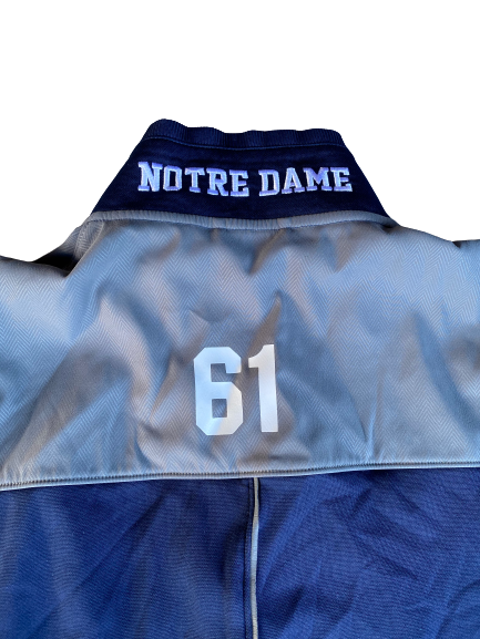 Scott Daly Notre Dame Football Team Exclusive Full-Zip Jacket with Number on Back (Size XL)