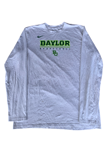 Makai Mason Baylor Basketball Nike Long Sleeve Shirt (Size XLT)