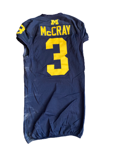 Mike McCray Michigan Football Team Issued Official Game Jersey