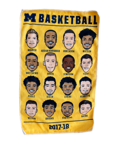 Zavier Simpson Michigan Basketball 2017-2018 Season Mini Giveaway Towel