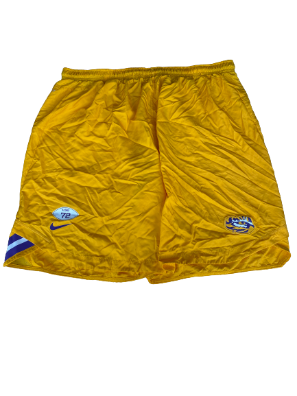 Tyler Shelvin LSU Football Team Issued Shorts (Size XXXXL)