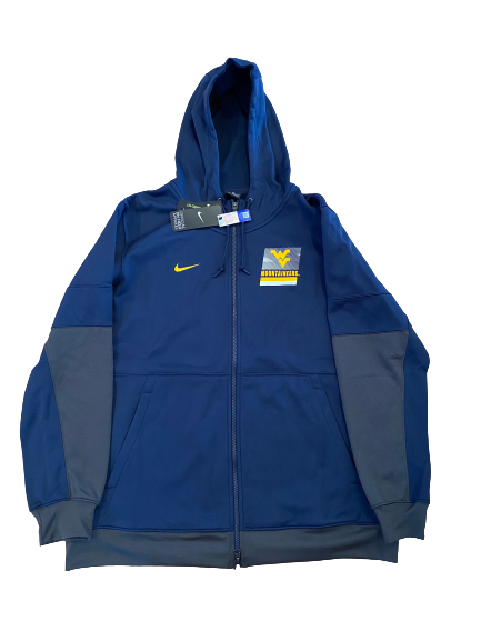 Austin Kendall West Virginia Football Nike Zip-Up Jacket With Hood (New With Tags)(Size XL)