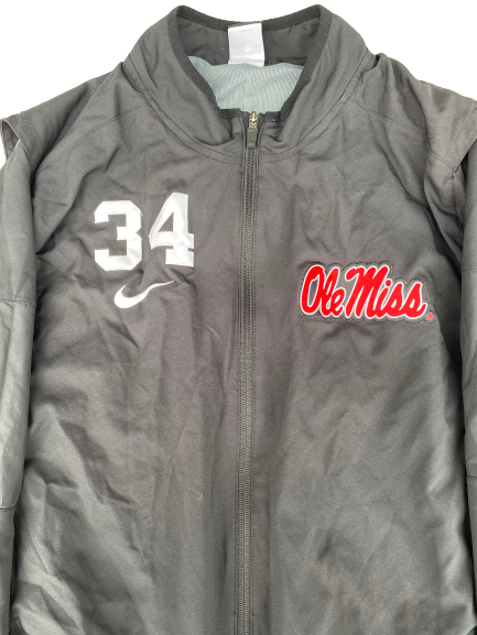 Shawn Curtis Ole Miss Football Nike Zip-Up Jacket With Number (Size XL)(Received from Qaadir Sheppard)