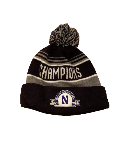 Ramaud Chiaokhiao-Bowman Northwestern Football Team Issued "2016 Pinstripe Bowl Champions" Beanie Hat