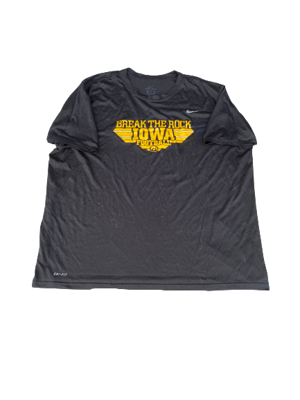 Daviyon Nixon Iowa Football "Break The Rock" Player-Exclusive Nike T-Shirt (Size XXXL)