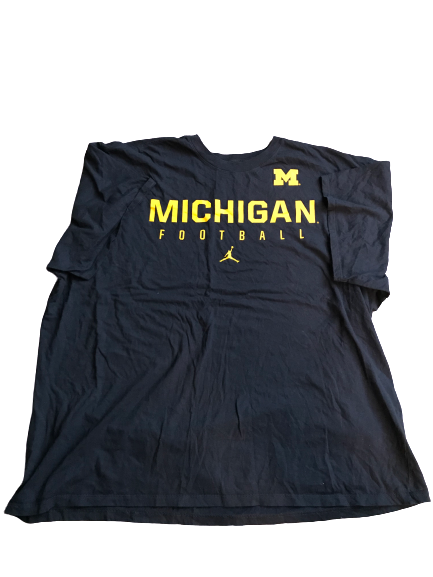 Tyrone Wheatley Jr. Michigan Jordan Team Issued Michigan Football T-Shirt (Size XXL)