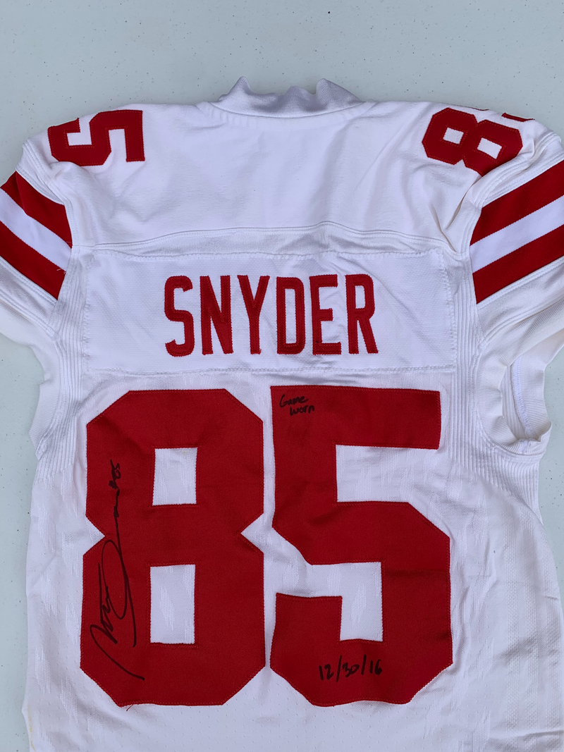 Matt Snyder Nebraska SIGNED & INSCRIBED 2016 Music City Bowl Game Worn Jersey