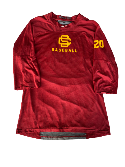Austin Manning USC Team Issued Handcut 1/2 Sleeve Workout Shirt (Size L)
