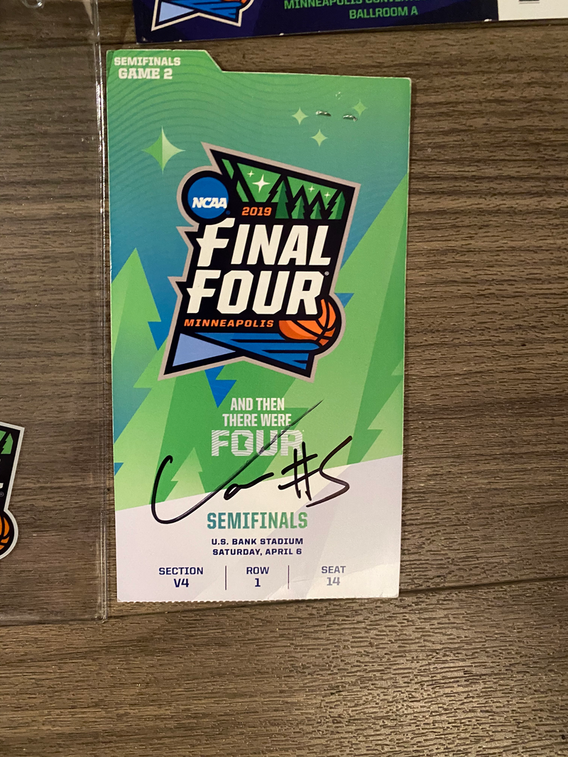 Cassius Winston Michigan State 2019 Final Four Set (Signed Game Ticket, Ticket Sleeve, and 2019 Final Four Salute Ticket)