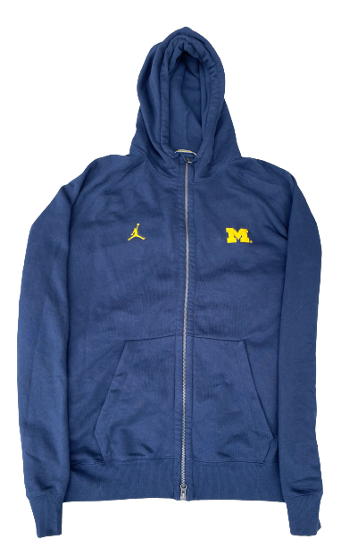 Greg Robinson Michigan Football Zip-Up Jacket With Hood (Size XXXL)