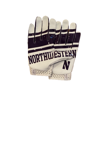 JR Pace Northwestern Football SIGNED Player Exclusive Football Gloves (Size L)
