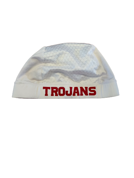 Amon-Ra St. Brown USC Football Game Worn Skull Cap - Photo Matched