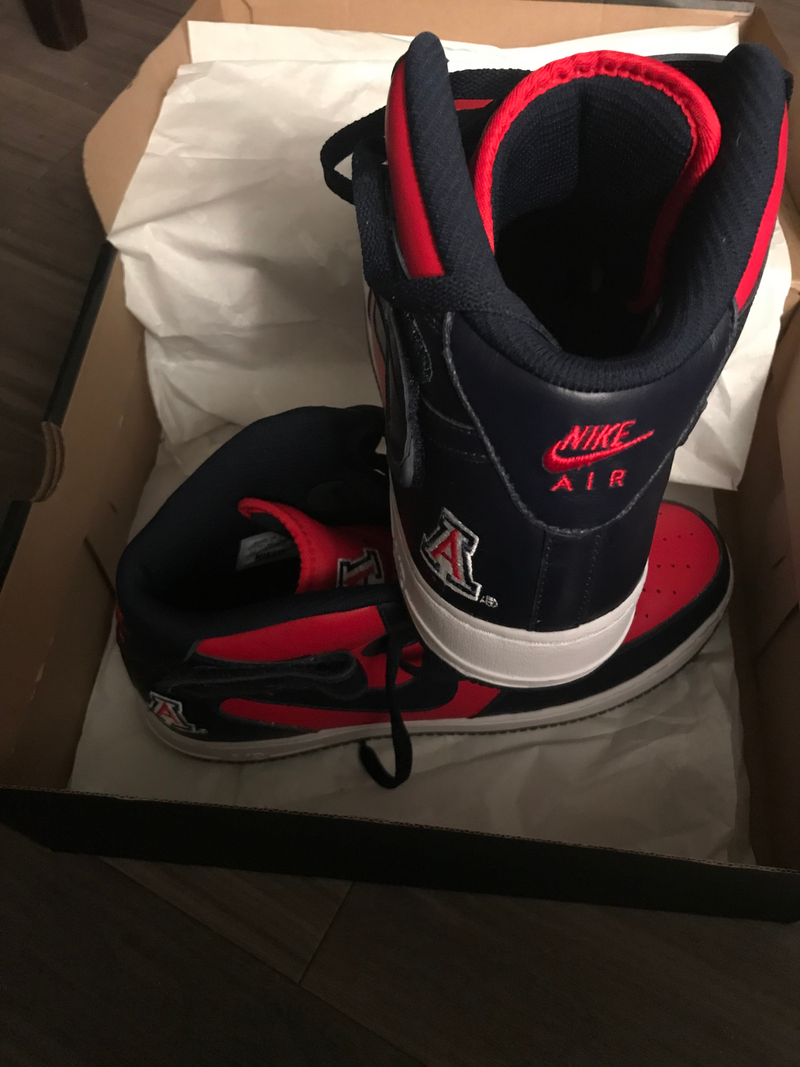 Jake DesJardins Arizona Player Exclusive Nike Air Force 1 Shoes (Size 13)