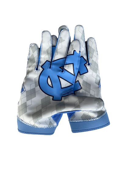 Myles Wolfolk North Carolina Player Exclusive Football Gloves (Size XL)