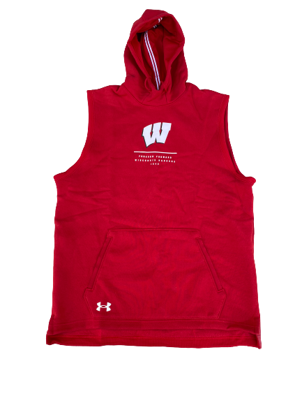 Eric Burrell Wisconsin Football Player-Exclusive Sleeveless Hoodie (Size L)
