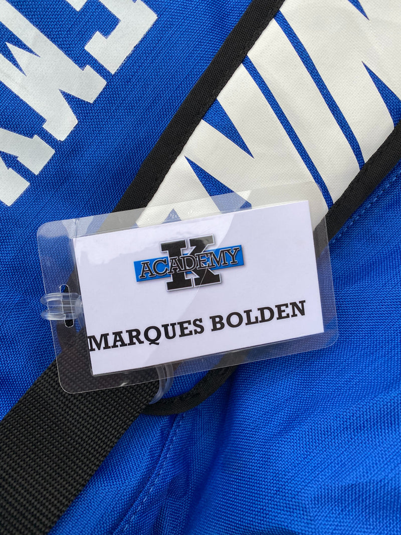Marques Bolden Duke Basketball Player Exclusive "K Academy" Duffel bag with Travel Tag