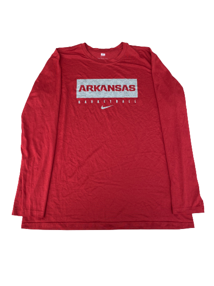 Vance Jackson Arkansas Basketball Team Issued Long Sleeve Shirt (Size 2XLT)