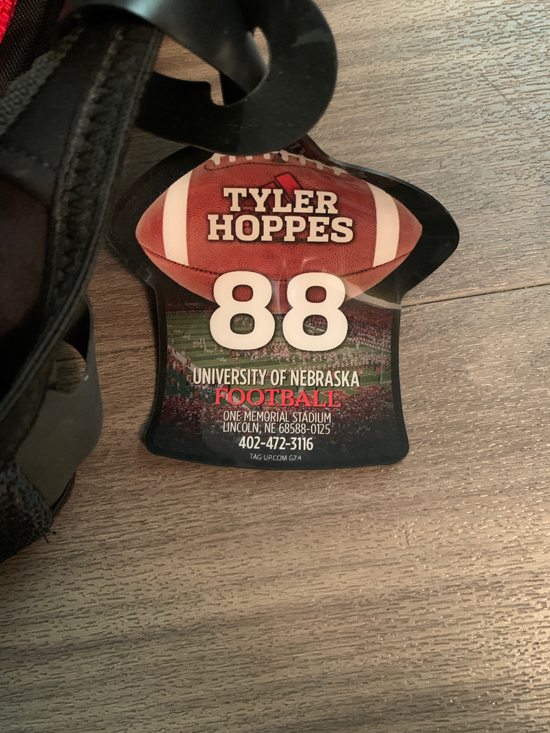 Tyler Hoppes Nebraska Team Issued Backpack with Travel Tag