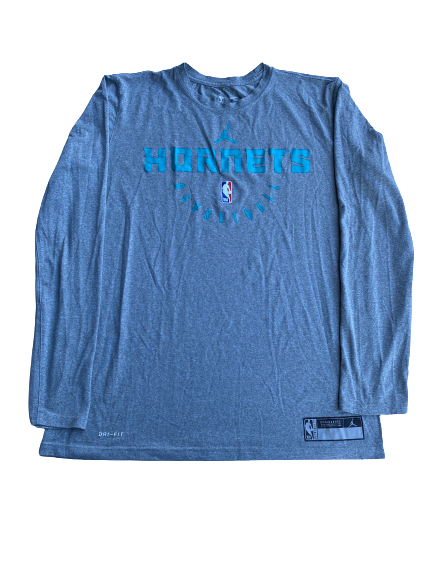 Jalen McDaniels Charlotte Hornets Long Sleeve Workout Shirt (Size LT)