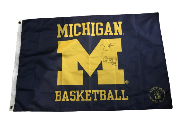 Zavier Simpson Autographed Michigan Basketball Flag
