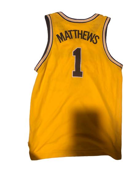 Charles Matthews 2018-2019 Yellow Jordan Game Worn Jersey & 2016-2017 Blue Jordan Team Issued Jersey