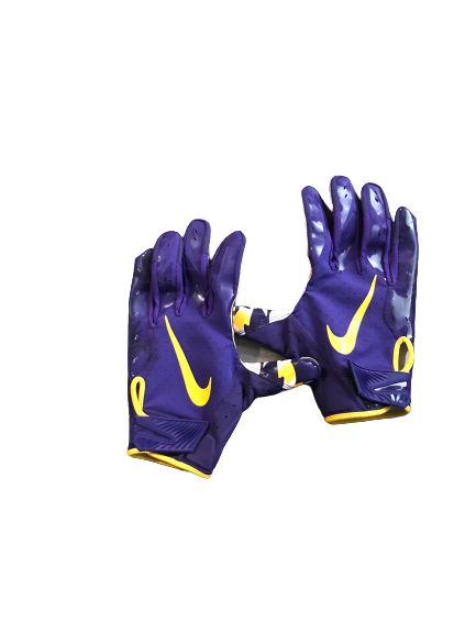 Thaddeus Moss LSU Team Exclusive Football Gloves (Size XXL)
